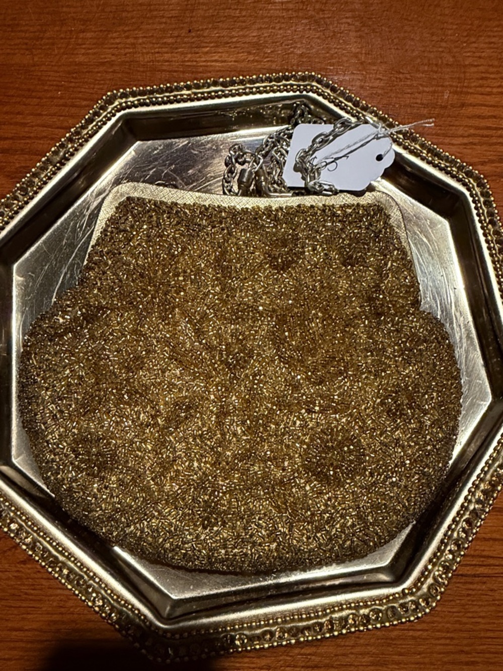Vintage Gold Beaded Evening Bag